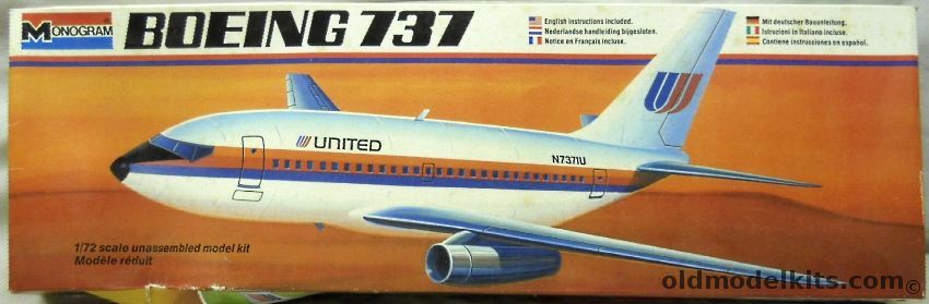 Monogram 1/72 Boeing 737 United Airlines (T-43A) - (Ex-Aurora) (Modified Molds), 5415 plastic model kit